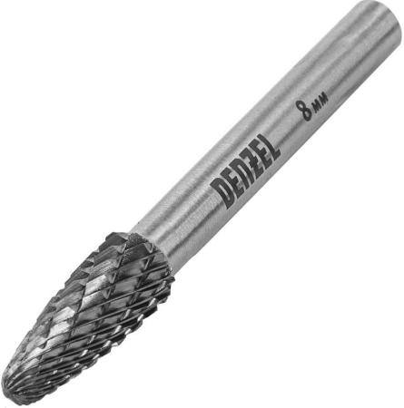 Борфреза по металлу твердосплавная, параболическая, тип-F, 8 мм// Denzel