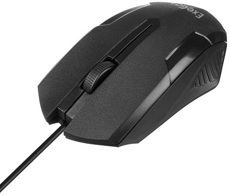 Мышь ExeGate SH-9025S (USB, оптическая, 1000dpi, 3D, 3 кнопки и колесо прокрутки, длина кабеля 1,7м, черная, RTL)