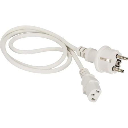 Шнур питания C13-Schuko прямая, 3х0.75, 220В, 10А, белый, 1.8 метра