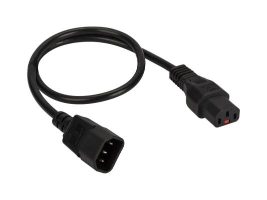 Шнур питания с блокировкой C13-C14, 3х0.75, 220В, 10А, черный, 1.5 метра