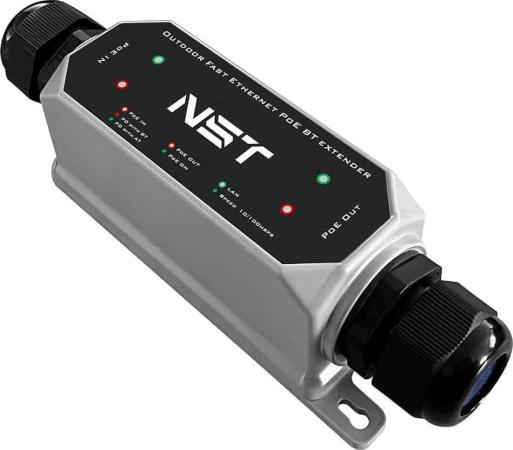 Уличный PoE удлинитель 10M/100M Fast Ethernet до 500м (до 22W). Увеличение расстояния передачи данных + питание на 100м. При каскадном подключении - 2 до 300м (до 12W), 3 до 400м (до 6W), 4 до 500м (До 4W). Соответствует стандартам PoE IEEE 802.3af/at. Автоматическое определение PoE устройств. Порты: вх.- FE (10/100 Base-T), вых.- FE (10/100 Base-T). Не требует дополнительного питания. Размеры (ШхВхГ): 185x45x45 мм. Степень защиты - IP67. Вес: 0,26кг. Рабочая температура: -40...+70 гр. С.
