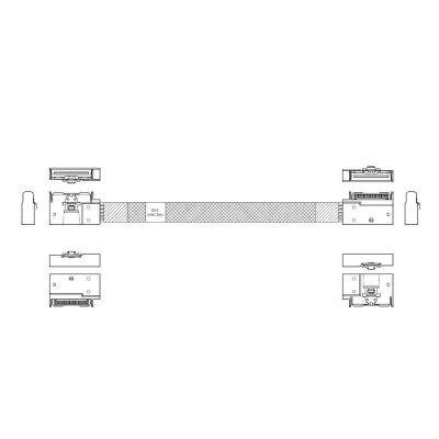 P732EGB00800-1    Cable MCIO x8 74P (угловой Right Exit)  -TO-  MCIO x8 74P (угловой Right Exit) , 85 Ohm, L:80cm (CMCMC)