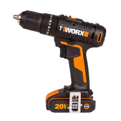 WORX Дрель-шуруповерт ударная аккумуляторная , 50Нм, 20В, 2Ач x2, ЗУ 2А, кейс WX370