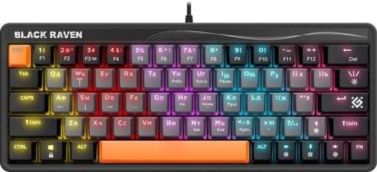 Игровая клавиатура DEFENDER BLACK RAVEN серо-чёрная (USB, OUTEMU RED, радужная подсветка, 63 кл., GK-417)
