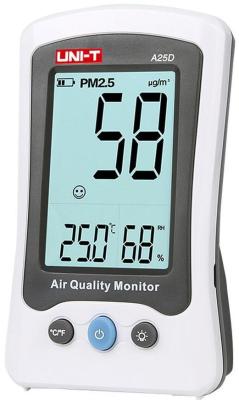 Прочие измерители UNI-T Измеритель качества воздуха A25D , может использоваться в домах, офисах, отелях, школах, фабриках, больницах, ресторанах и других общественных местах, точность  +-1C