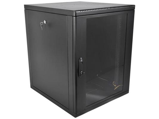 ЦМО Шкаф телекоммуникационный настенный разборный 15U (600 x 520) съемные стенки, дверь стекло, цвет черный (ШРН-М-15.500-9005)