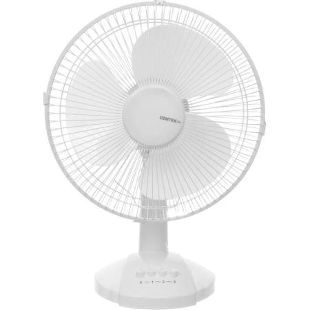 Centek Вентилятор настольный 30 Вт, диаметр: 34 см, 3 скорости, металлическая решётка CT-5007 White