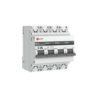 EKF Автоматический выключатель 4P 25А (C) 4,5kA ВА 47-63 PROxima mcb4763-4-25C-pro