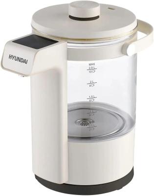 Чайник электрический Hyundai HYK-G7700 2.5л. 2200Вт кремовый/черный корпус: стекло