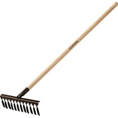 GRINDA 12 витых зубьев, 384х95х1300мм, грабли садовые, с деревянным черенком 39581-12