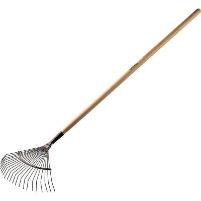 GRINDA 22 круглых зубца, 400х260х1500 мм, грабли садовые веерные, с деревянным черенком 39591