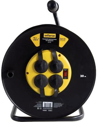 Inforce Силовой удлинитель на катушке 4гн. с/з ПВС 3х1,5 16A 30м IP 44 09-15-05
