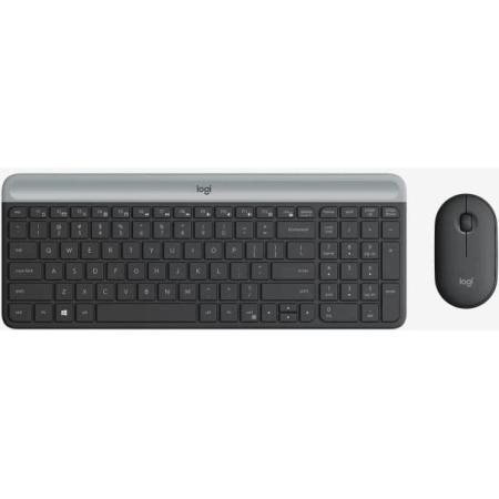 Клавиатура + мышь Logitech MK470 клав:графитовый/светло-серый мышь:графитовый USB беспроводная slim (920-009180)