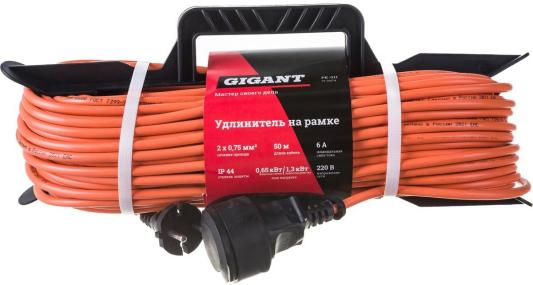Gigant Удлинитель на рамке б/зПВС 2х0,75 6A 50м IP 44 PE-011
