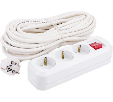 UNIVersal Удлинитель s-303а пвс 3/1,5 3гн. с заземлением, с выключателем, длина 10м (еврослот) 1729