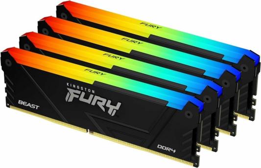 Оперативная память для компьютера Kingston Fury Beast Black RGB DIMM 32Gb DDR4 3600 MHz KF436C17BB2AK4/32