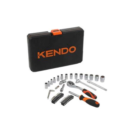 KENDO набор инструмента 1/4" с трещоткой 42 шт 90562