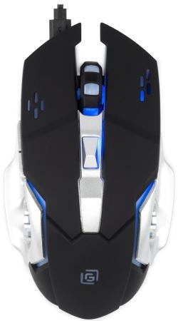 Мышь Oklick 770GW, игровая, оптическая, беспроводная, USB, черный и серебристый