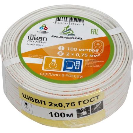 АЛЬФАКАБЕЛЬ Провод ШВВП 2х0,75 мм ГОСТ 100 м 05142
