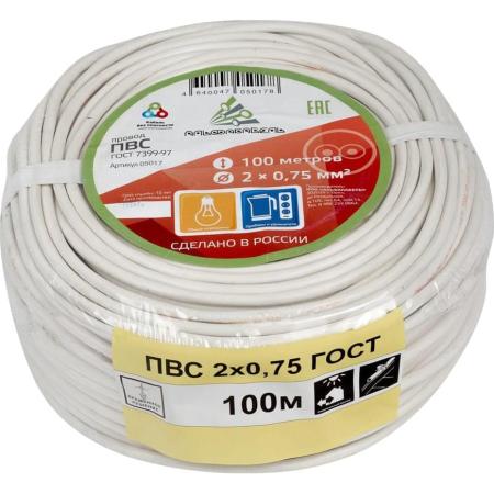 АЛЬФАКАБЕЛЬ Провод ПВС 2х0,75 мм ГОСТ 100 м 05017