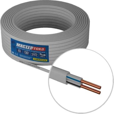 Мастер Тока Провод ПУНПбм 2х1.5 бел 50 м МТ1402/МТП2058