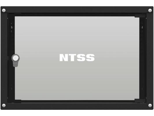 Шкаф коммутационный NTSS LIME (NTSS-WL6U5535GS-BL) настенный 6U 550x350мм пер.дв.стекл несъемн.бок.пан. 30кг черный