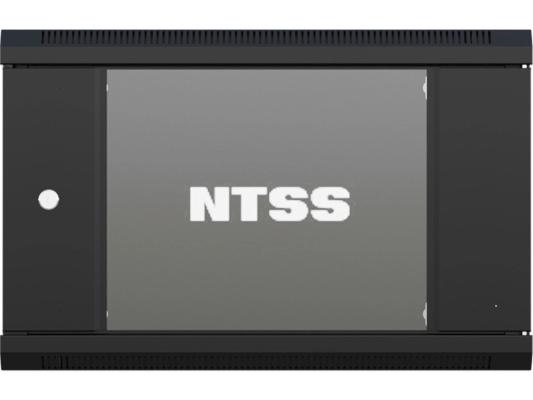 Шкаф коммутационный NTSS (NTSS-W12U6045GS-BL) настенный 12U 570x450мм пер.дв.стекл 60кг черный 24кг