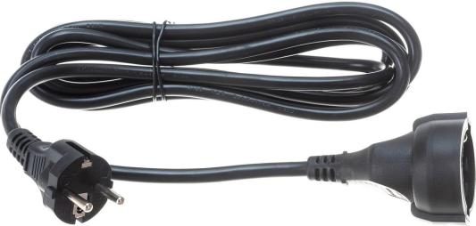 LANMASTER Удлинитель вилка Schuko прямая-розетка Schuko 3х1.5 220В 16А черный 5м LAN-PPS/SH-5.0-BK