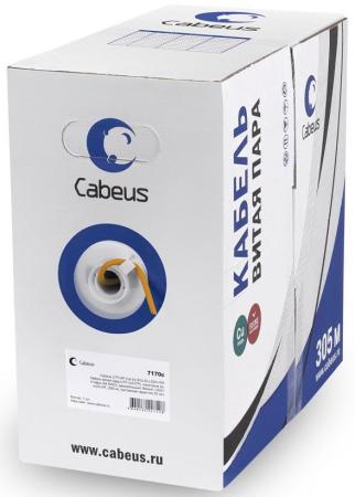 Cabeus UTP-4P-Cat.5e-SOLID-LSZH Кабель витая пара UTP (U/UTP), категория 5e, 4 пары (24 AWG), одножильный, оранжевый, LSZH, нг(А)-HF, (305 м)