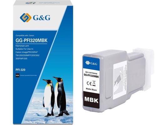 Картридж струйный G&G GG-PFI320MBK PFI-320MBK черный матовый (300мл) для Canon imagePROGRAF TM-200/200MFP/205/300/300MFP/305