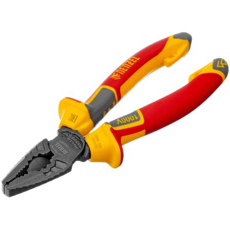 Плоскогубцы комбинированные, диэлектрические трехкомпонентные рукоятки до 1000 В, 165 мм// Denzel