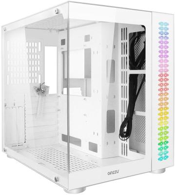 Ginzzu V580 RGB подсветка, закаленное стекло 1*USB 3.0,1*USB 2.0, AU Белый ATX