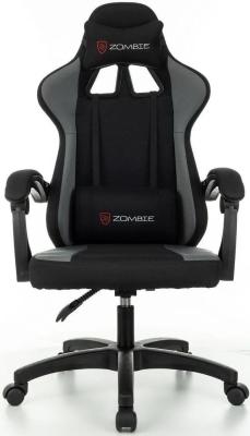 Кресло игровое Zombie Rudger черный/серый крестов. пластик