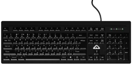 БЕШТАУ Клавиатура проводная  КЛ104РУ 104 клавиши, USB, 1,8м,  Цвет русской/латинской раскладки (Белый/Белый) лазерная гравировка, черный МИНПРОМТОРГ (МПТ)