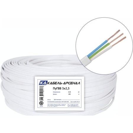 Кабель-Арсенал Провод ПуГВВ 3х2,5 ГОСТ - 100 м KARS-40077