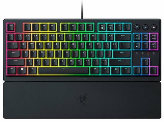 Клавиатура Razer Ornata V3 Tenkeyless механическая черный USB Multimedia for gamer LED (подставка для запястий) (RZ03-04881600-R3R1)