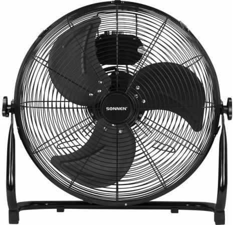 Вентилятор напольный ПОВЫШЕННОЙ МОЩНОСТИ SONNEN FE-45A, d=45 см, 120 Вт, 3 скорости, черный, 455734