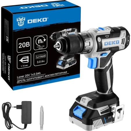 Дрель-шуруповерт Deko Loner 20V аккум. патрон:быстрозажимной (085-1006)