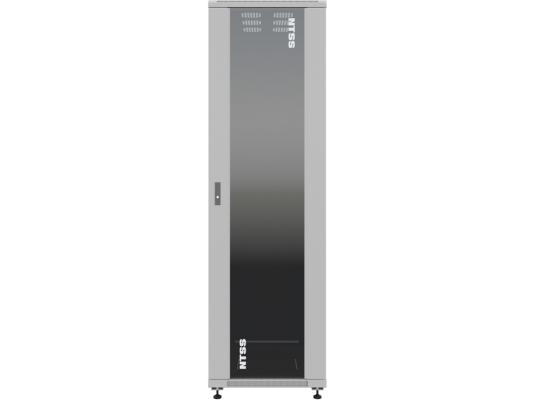 Шкаф серверный NTSS Премиум (NTSS-R42U80100GS) напольный 42U 800x1000мм пер.дв.стекл металл 900кг серый 910мм 134кг 1987мм IP20 сталь