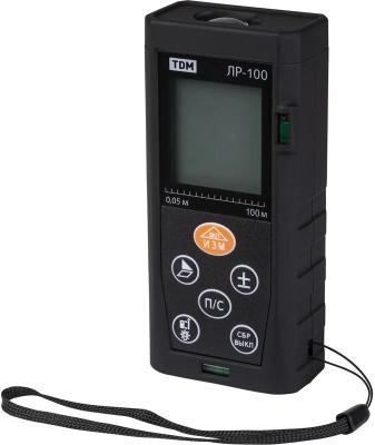 TDM Лазерная рулетка ЛР-100, дальность 100 м, точность 2 мм, подсветка, IP54, 2хAAA, “Алмаз” SQ1018-0203