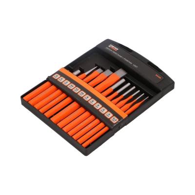 FASTER TOOLS Набор выколоток, зубил, кернеров из 12 штук в боксе 3405