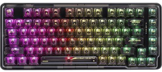 Игровая беспроводная клавиатура REDRAGON ELF PRO прозрачноно-чёрная (USB, Bluetooth, 2.4G, Redragon ICE, 82 кл ., RGB подсветка, 3000 мА)