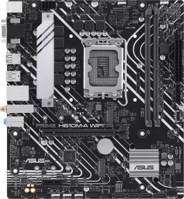 ASUS PRIME H610M-A WIFI, LGA1700, B610, 2*DDR5, 4*SATA, 2*M.2, 2*USB 3.2, 4*USB 2.0, 1*PCIx16, 1*PCIx1, HDMI+DP+D-Sub, mATX; 90MB1G00-M0EAY0