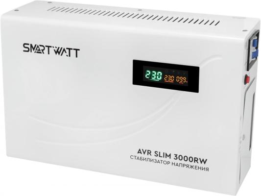 Настенный стабилизатор напряжения SMARTWATT AVR SLIM 3000RW (100W - 260W, 3000VA, 3 кВт, 50 Гц, LED-дисплей, релейный, Н