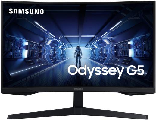 Монитор 27" Samsung C27G55TQWI black (VA, 2560x1440, 16:9, curved, 144Hz, 178/178, 250cd/m2, 2500:1, 1ms, HDMI, DP) (LC27G55TQWIXCI) (уценка, неисправное оборудование - разбита матрица)