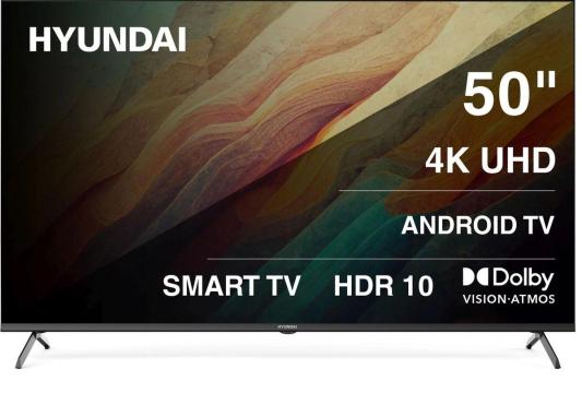Телевизор LED Hyundai 50" H-LED50BU7009 Android TV Frameless черный 4K Ultra HD 60Hz MEMC DVB-T DVB-T2 DVB-C DVB-S DVB-S2 USB WiFi Smart TV
