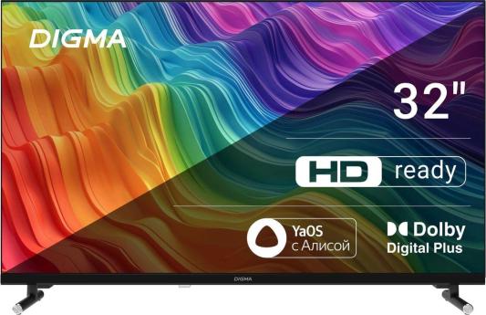 Телевизор LED Digma 32" DM-LED32SBB32 Яндекс.ТВ Frameless черный HD 60Hz DVB-T DVB-T2 DVB-C DVB-S DVB-S2 USB WiFi Smart TV (RUS)