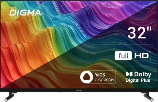 Телевизор LED Digma 32" DM-LED32SBB33 Яндекс.ТВ Frameless черный FULL HD 60Hz DVB-T DVB-T2 DVB-C DVB-S DVB-S2 USB WiFi Smart TV (RUS)