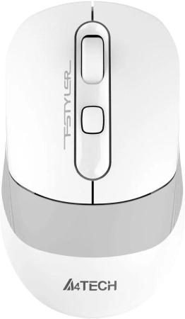 Мышь A4Tech Fstyler FB10CS белый/серый оптическая (2000dpi) silent беспроводная BT/Radio USB (4but)