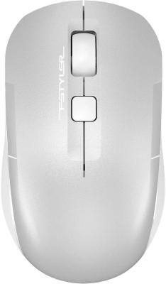 Мышь A4Tech Fstyler FB26CS Air2 серебристый/белый оптическая (2000dpi) silent беспроводная BT/Radio USB для ноутбука (4but)